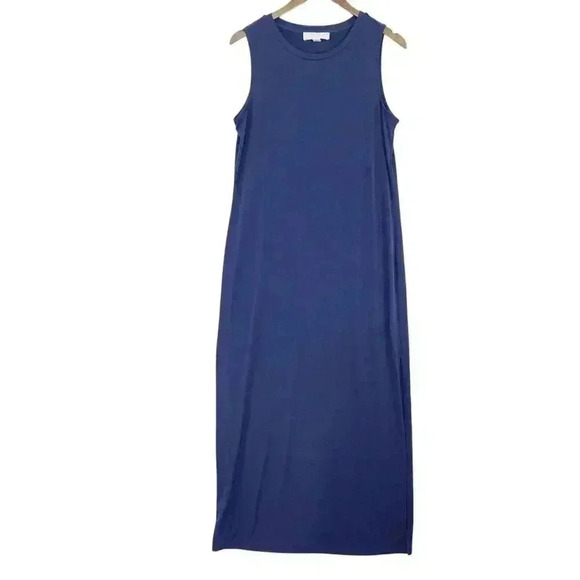 Michael Kors Sleeveless Blue Maxi Slip Dress Womens Large  10PT - Picture 1 of 8